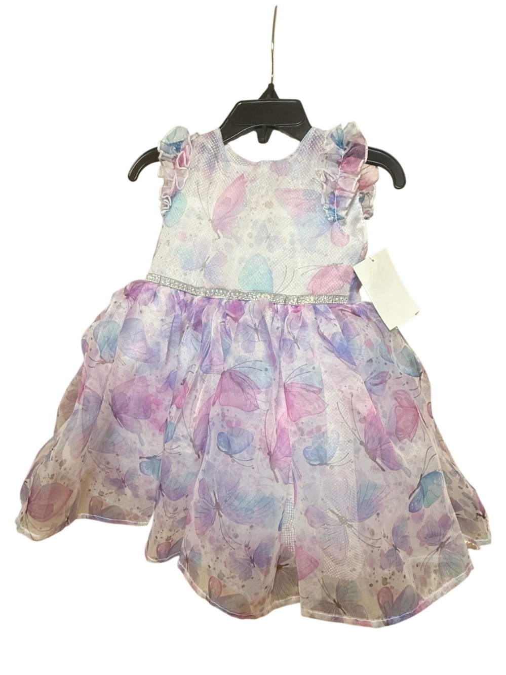Pastel Butterfly Sleeveless A-Line Party Dress by Blueberi Boulevard-2T NWT